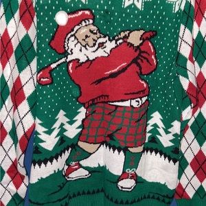 Christmas 🎄 UGLY Sweater Santa Golfing Men’s Size XL